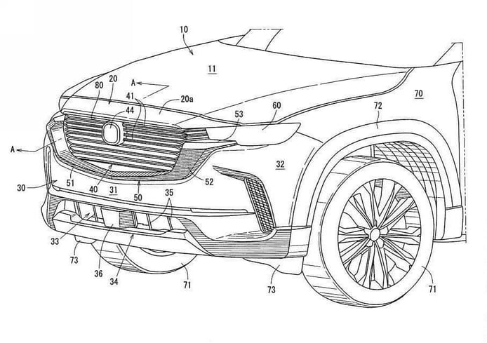 Patente del frontal del nuevo Mazda CX-60 2022