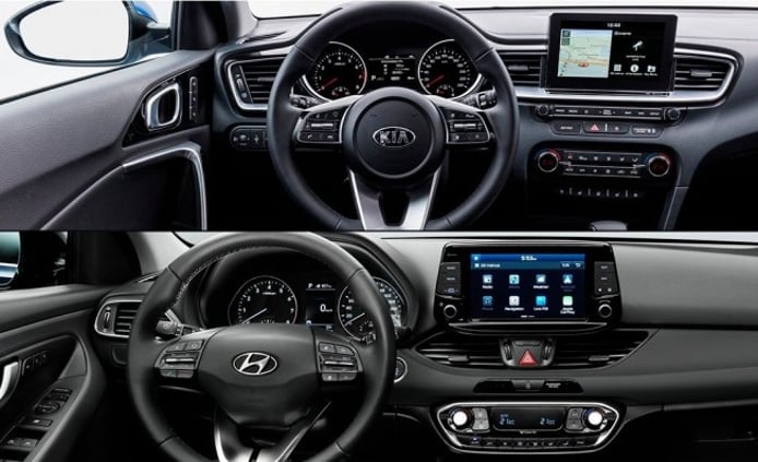 Kia Ceed vs Hyundai i30 - interior Kia Ceed vs Hyundai i30 - interior