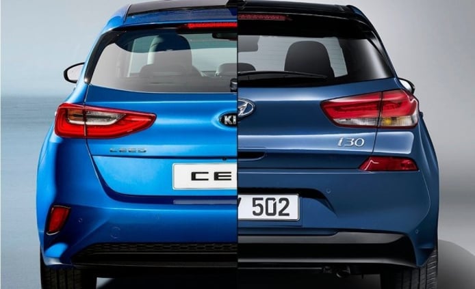 Kia Ceed vs Hyundai i30 - posterior Kia Ceed vs Hyundai i30 - posterior