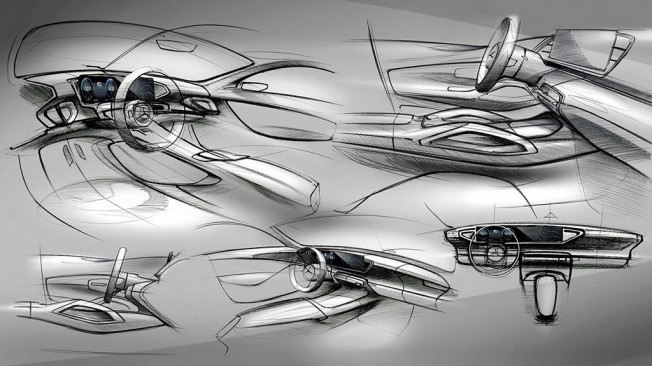 Mercedes Clase GLE 2019 - boceto interior Mercedes Clase GLE 2019 - boceto interior