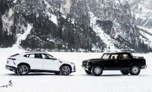 Así se ve el nuevo Lamborghini Urus junto al clásico Lamborghini LM 002