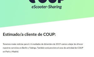 Coup toca retirada en cuatro ciudades europeas, incluyendo Madrid