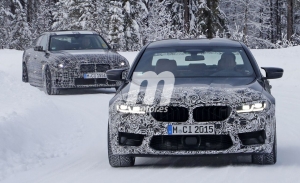 El BMW M5 Facelift pierde camuflaje en estas fotos espía de las pruebas de invierno