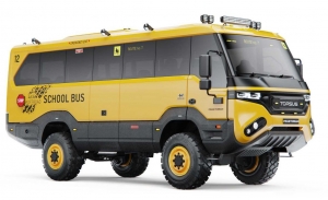 El Torsus Praetorian es un bus escolar diseñado para el fin del mundo