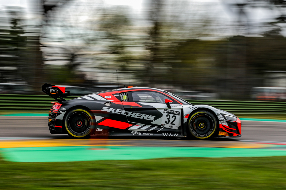 The Audi #32 achieves pole position, with a spin included, in the 3 Hours of Imola The Audi #32 achieves pole position, with a spin included, in the 3 Hours of Imola