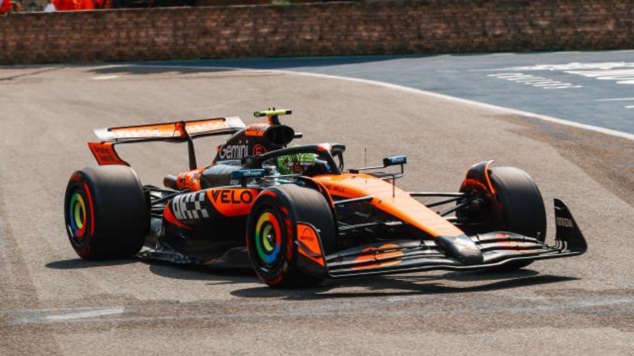 Lando Norris pasa de 'hacer la goma' y lidera los libres partidos en Bakú