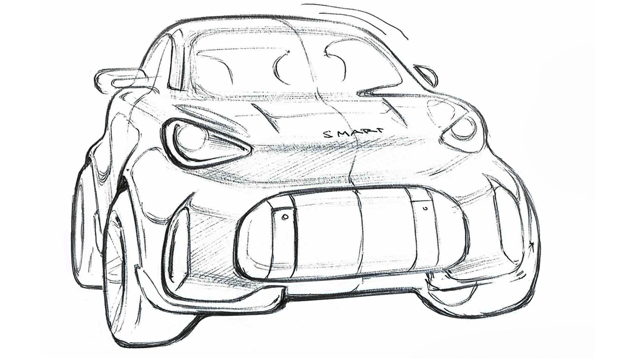 El nuevo smart #2 ya asoma en estos bocetos: así es el heredero del mítico smart fortwo