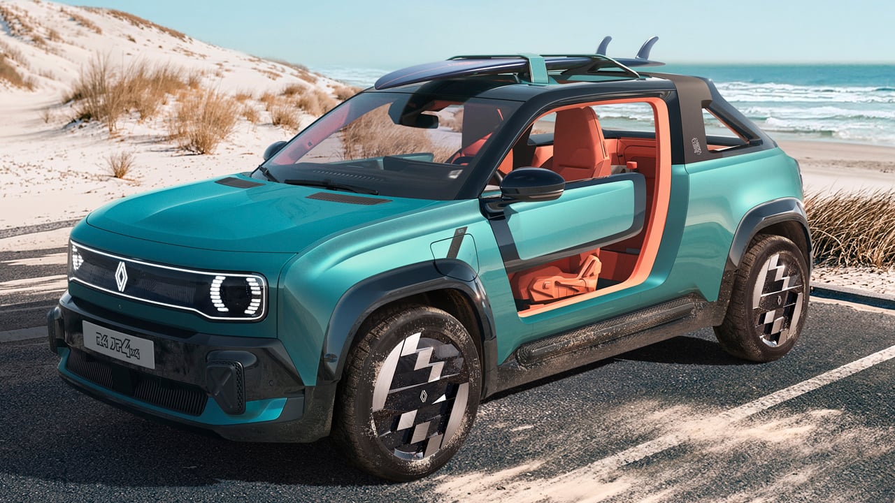 El Renault 4 JP4x4 parece un simple buggy eléctrico, pero adelanta algo mucho más interesante