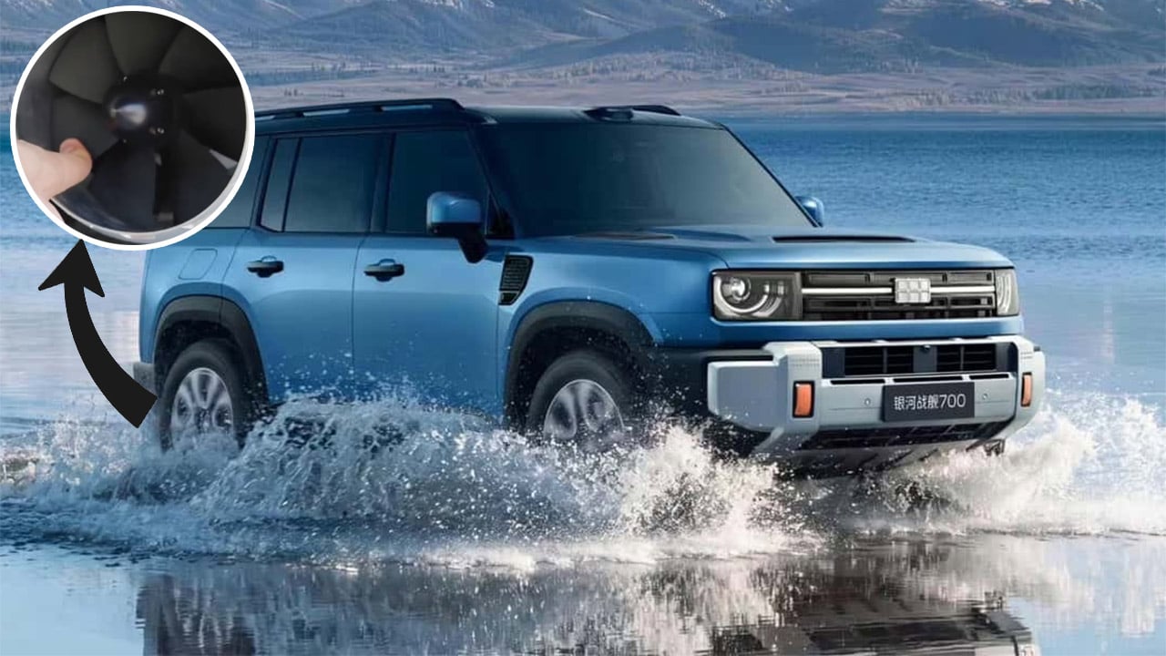 Geely crea un SUV de 1.113 CV que puede nadar: tiene dos hélices para navegar por el agua